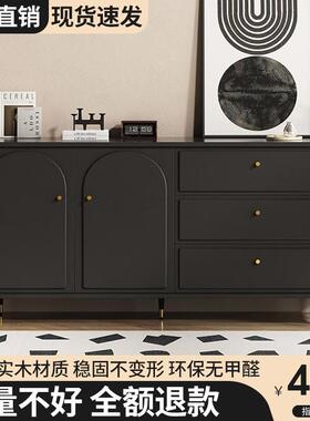 木斗柜黑色用卧室小储物柜简约客ILJ厅家五斗带型抽屉收纳边实柜