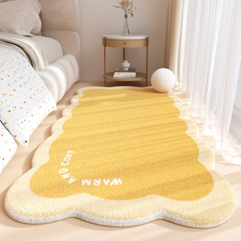 奶油风主卧室床边地毯可定制毛绒