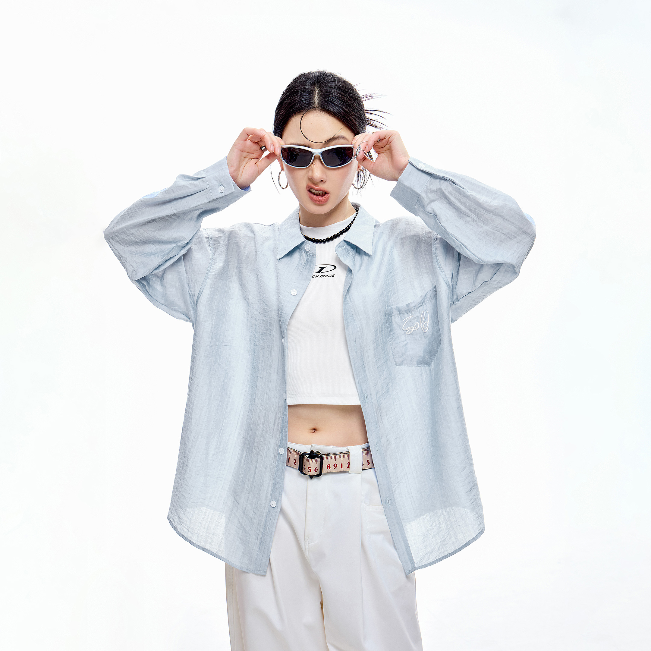 ICH MODE夏季轻薄长袖物理防晒外套女莱赛尔高级质感百搭复古衬衫