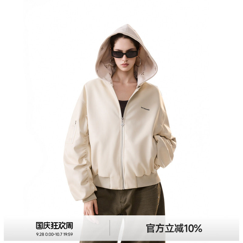 美式PU皮保暖棉服女冬季图片