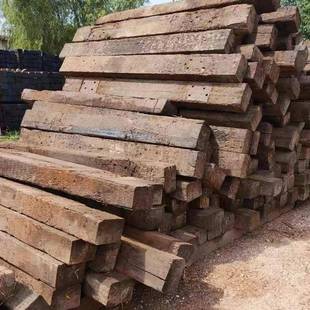 枕木铁路车旧枕木吊车垫木防炸腐木443园林造木火景矿油用道上门