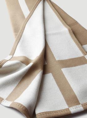 十条纹双店面花羊毛提毯羊绒毯字子驼色WWR灰色盖毯酒休闲披肩秋