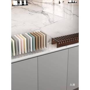 亚克力瓷HKZ砖展橱架石材色小架柜门铝扣板石板英石板展示架