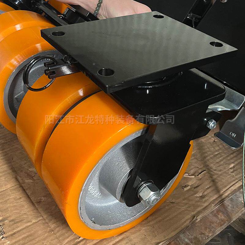 锁万向轮聚氨酯材质静音200x200m板底超重型脚轮带K90122-Dm方向