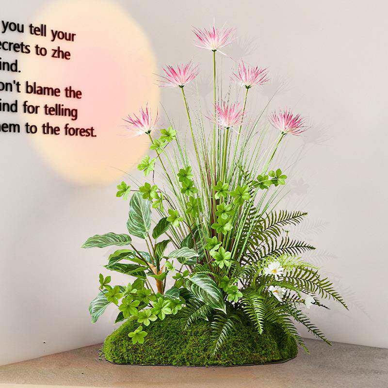 仿真23062601绿角植造景组合户室内客厅装饰假花植物栽入玄关楼梯