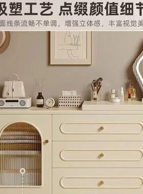 20一5约新款奶IXN油风2化妆桌卧室简现代床头柜化妆台收纳柜体梳