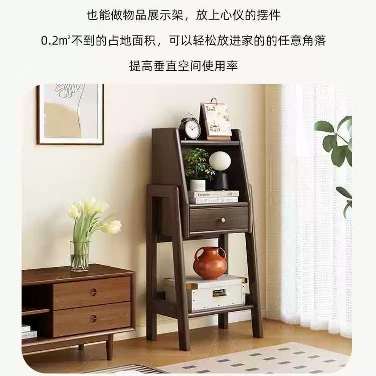 家用易书柜厅靠墙落地式多咨询客服功能置客物层架电视边柜实木多简收纳柜