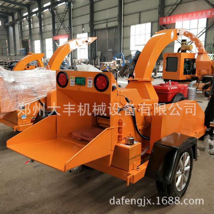 1马力园林碎油枝机自动喂入式锤片CMU粉碎移动5式柴树枝粉机碎机