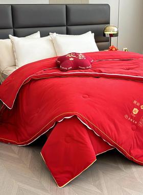 款新婚庆大红色结被子被芯二合一豆大子YB-2025母被婚陪嫁被褥春