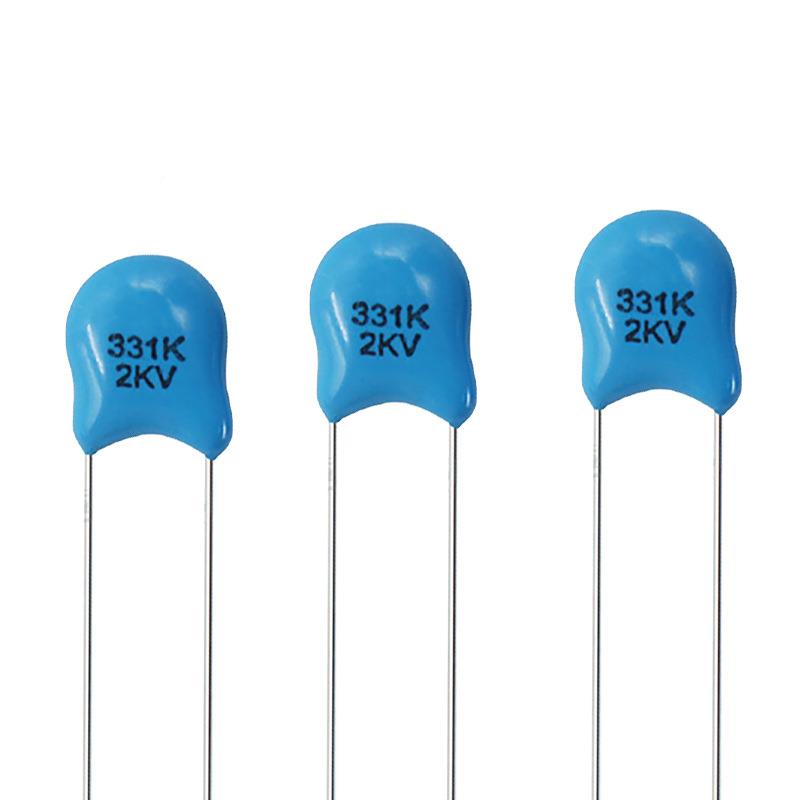 高压瓷K片TPE电容331K/2KV330PF片10%径6mm2V331K瓷介电容厂家