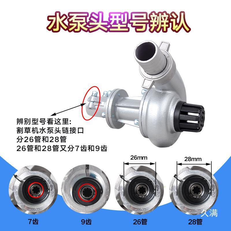 汽油割草机水泵头配件两冲四冲程1寸1.5寸割灌机打草机改抽水泵头