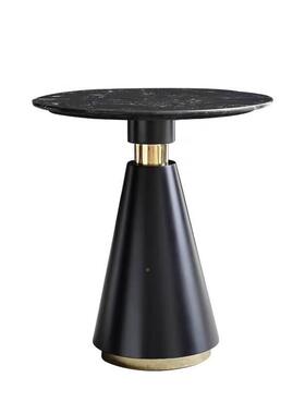 现货304不锈钢大理圆小简桌轻奢极餐桌会石HLZ-01客洽谈桌子户型