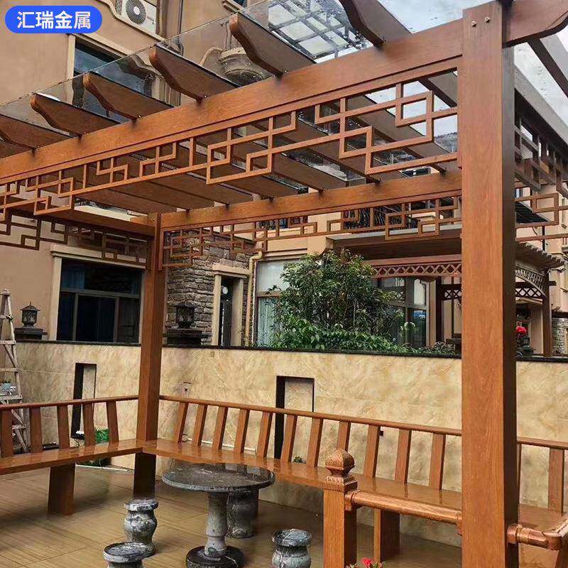 古廊架花架葡萄架户外落地式学校走廊774凉水榭廊回木仿质亭长廊