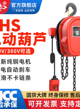DHS链条葫芦吊机220380V1t2t3t5t吨固定挂钩式提升机环链电动葫芦