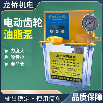油脂泵全自动黄油润滑泵电动润滑装置2L注塑机用齿轮泵油壶注油器