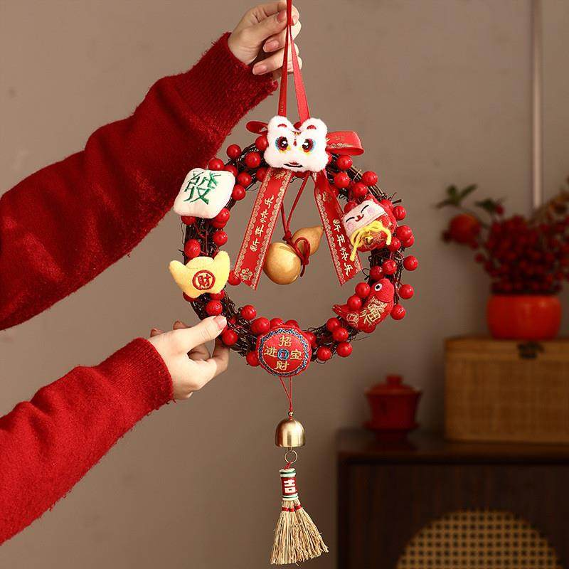 乔迁之喜装饰挂件新款发财红果花环挂饰2025新居搬家室内门挂布置,节庆用品/礼品,婚房装扮用品,淘宝优惠券,粉丝福利购,淘宝优惠卷