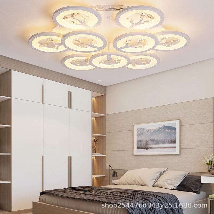 新款水晶客厅灯大气室约代家用卧现灯具简套餐led吸214顶灯