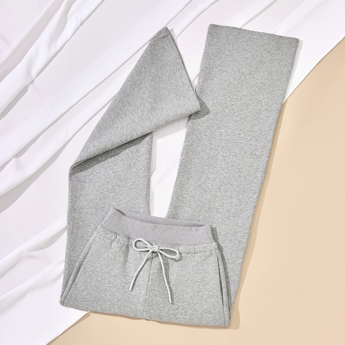 极简风灰色宽松垂感拖地长裤简约百搭女裤子高腰抽绳阔腿裤女减龄