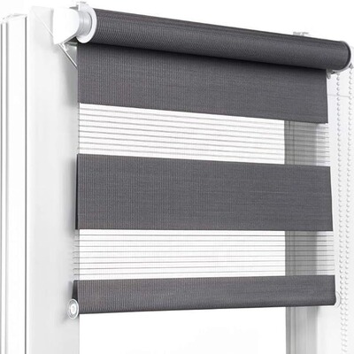 19PVC斑马帘柔纱帘ZEBRA BLINDS双层面料遮阳窗帘跨境爆款窗帘