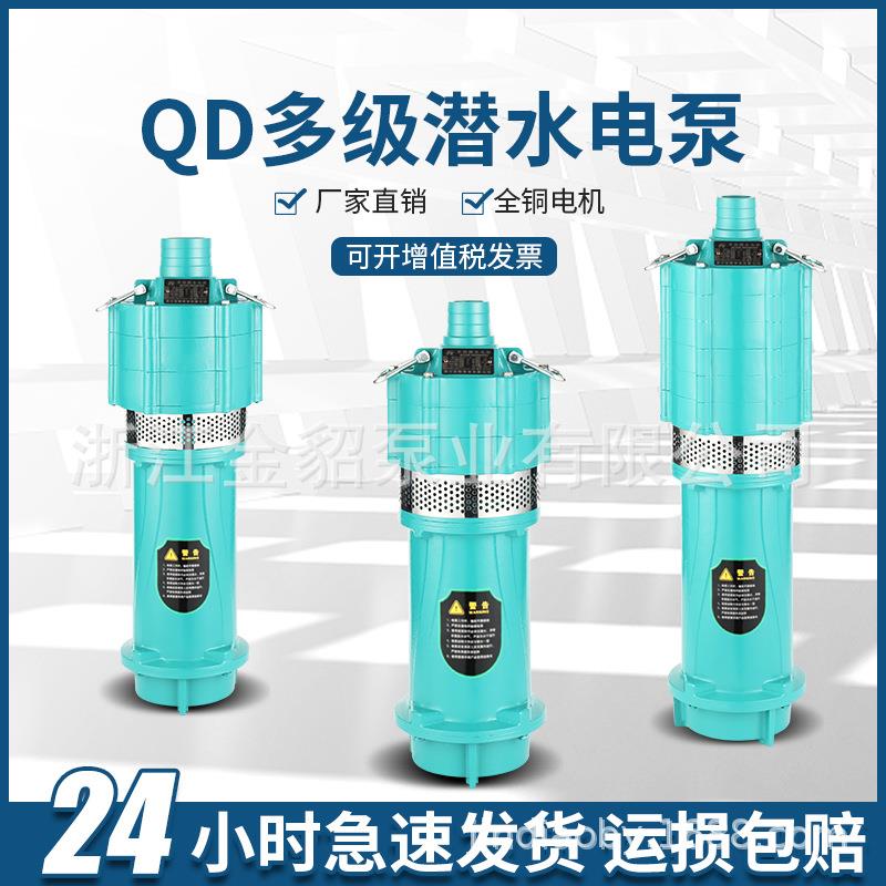 220v多级潜水泵农用高压水泵抽水泵灌溉喷淋深井提水单相水泵