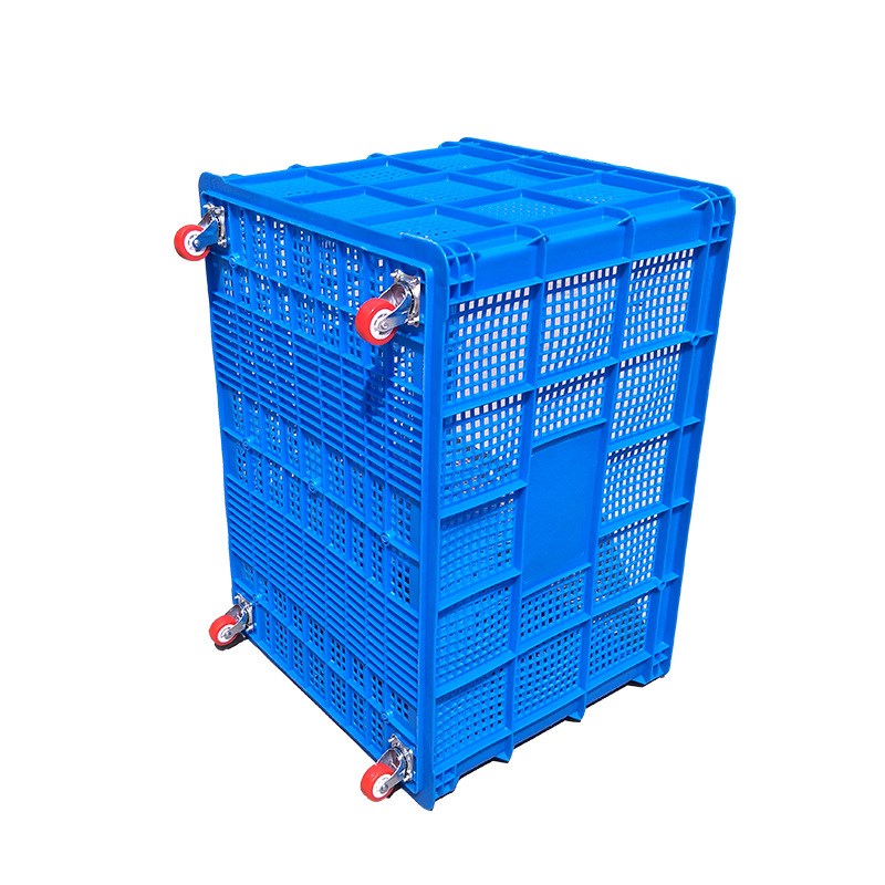 大号带轮子塑料周转筐红黄蓝绿白B色加厚长方形胶框755款中转框