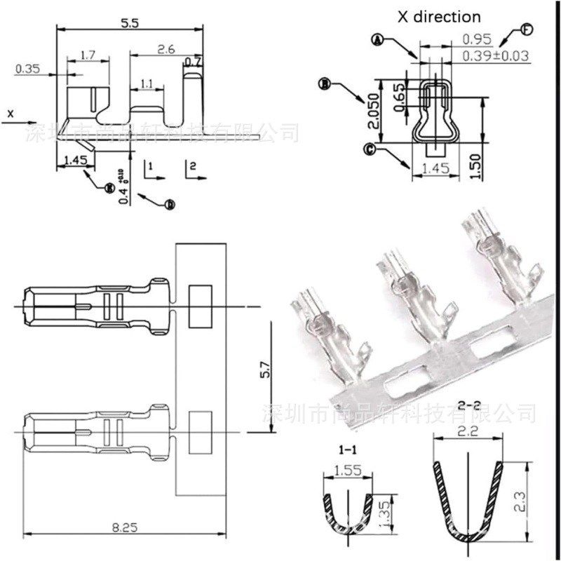 1550PCS JST PH2.0mm间距2P345678910P胶壳直V针底座接插件端子