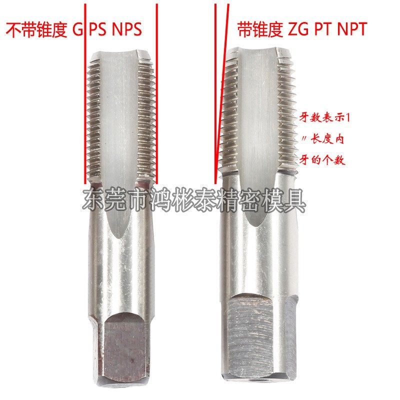 JRUIKE管螺纹丝锥G1/8-28 1/y4-19 3/8-18 ZG管用喉牙螺旋直槽丝