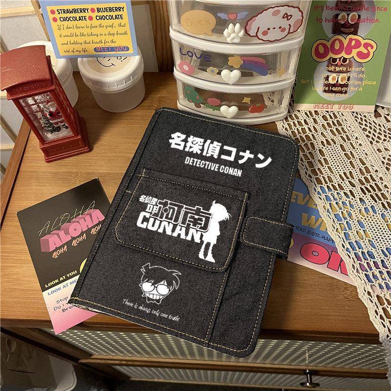 9.名侦探柯南笔记本活页日记本可拆卸A5复古牛仔手账本学生记事本
