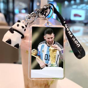 梅西亚克力钥匙扣卡塔尔世界杯C罗双面图片定制挂件公仔定制礼物