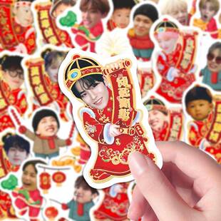 138张seventeen新年贴纸尹净汉洪知秀崔胜澈q版创意手机保护壳ipa