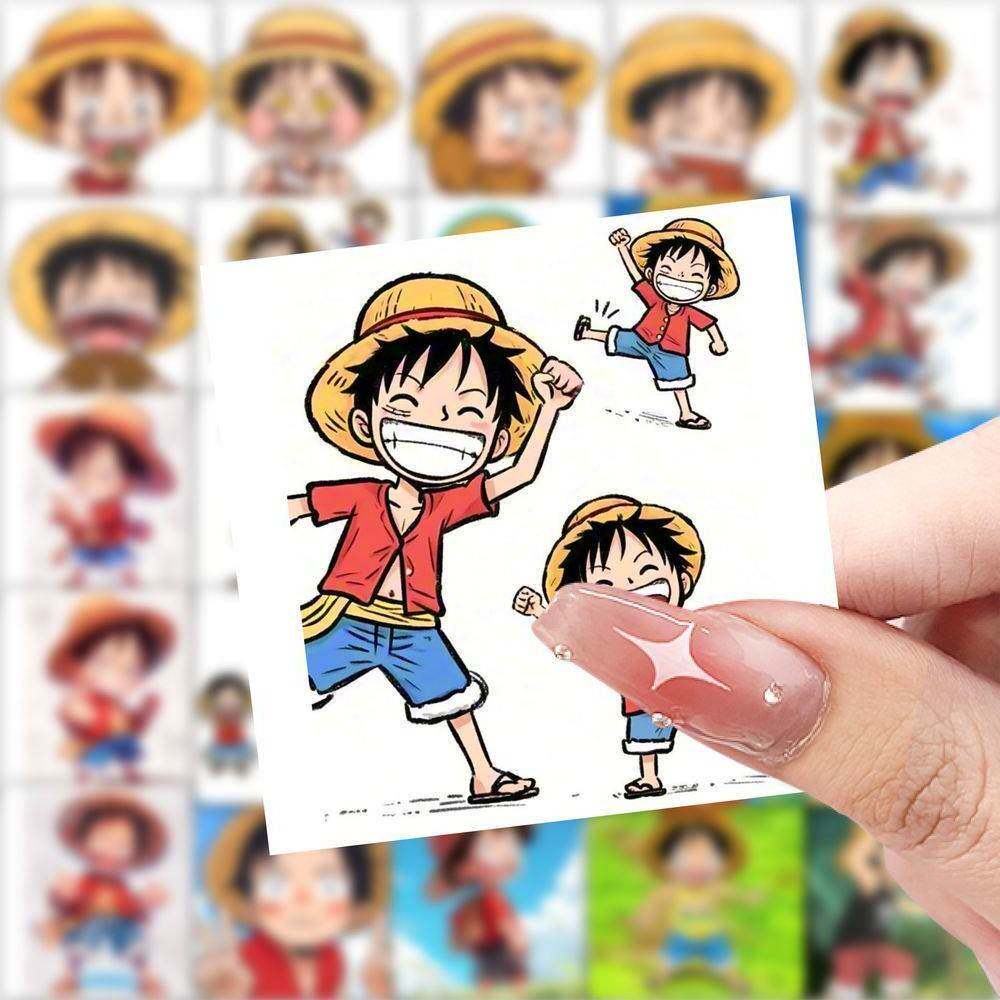 175张Q版海贼王路飞贴纸动漫笔记本电脑周边手帐手机装饰防水贴画