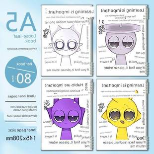 节奏盒表情包学生笔记本Sprunki西蒙布莱克活页作业可爱的笔记本