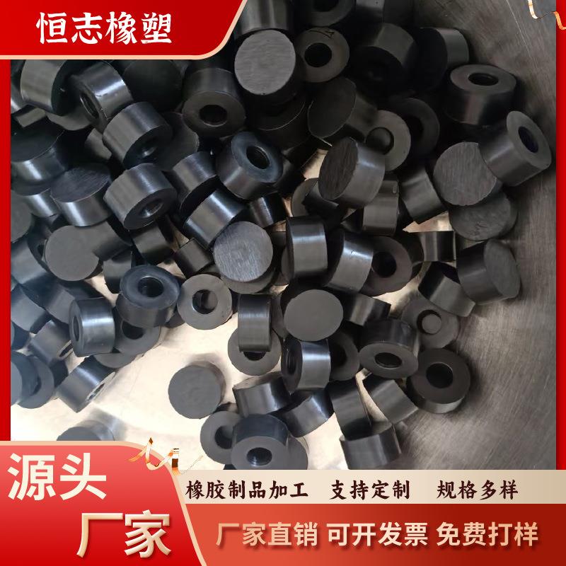 硅胶胶套圆柱硅胶胶套缓冲减震黑色橡胶套减震垫块机械缓冲垫
