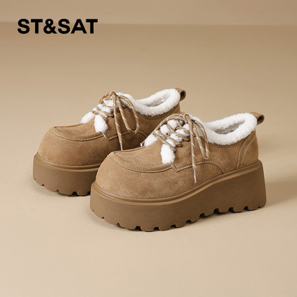星期六勃肯鞋女2025冬季新款女鞋女款爆款鞋子真皮加绒雪地鞋棉鞋