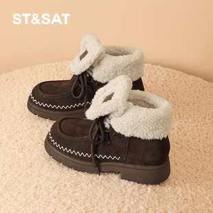 靴子短靴加绒加厚保暖棉鞋 两穿女款 新款 星期六雪地靴女冬2025冬季