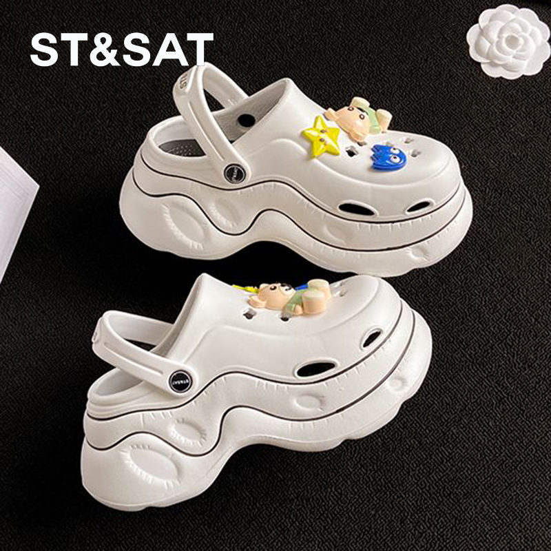 星期六时尚厚底气质洞洞鞋