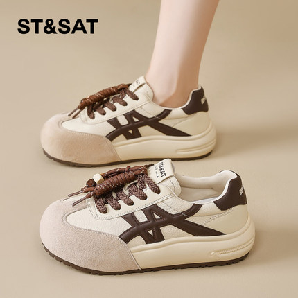 星期六德训鞋女2025冬季新款女鞋女款爆款鞋子厚底加绒运动鞋板鞋