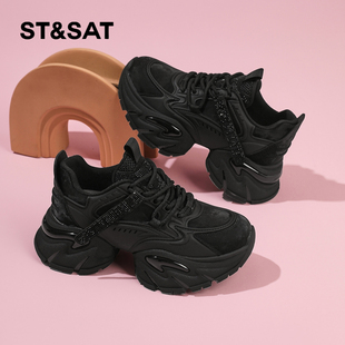 星期六老爹鞋女2025冬季新款女鞋女款爆款鞋子厚底加绒棉鞋运动鞋