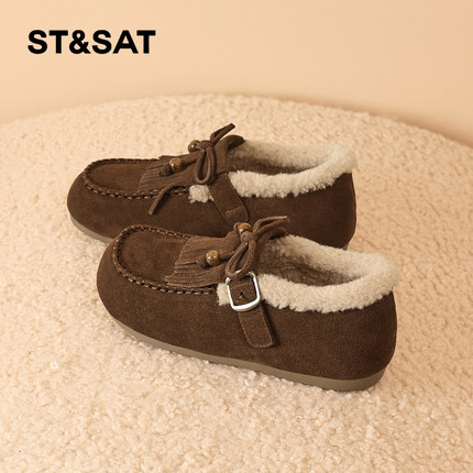 星期六勃肯鞋女冬2025冬季新款女鞋女款厚底加绒加厚保暖东北棉鞋