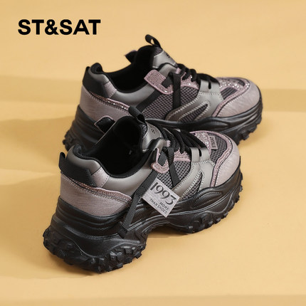 星期六老爹鞋女2025冬季新款女鞋女款爆款鞋子厚底增高超火运动鞋