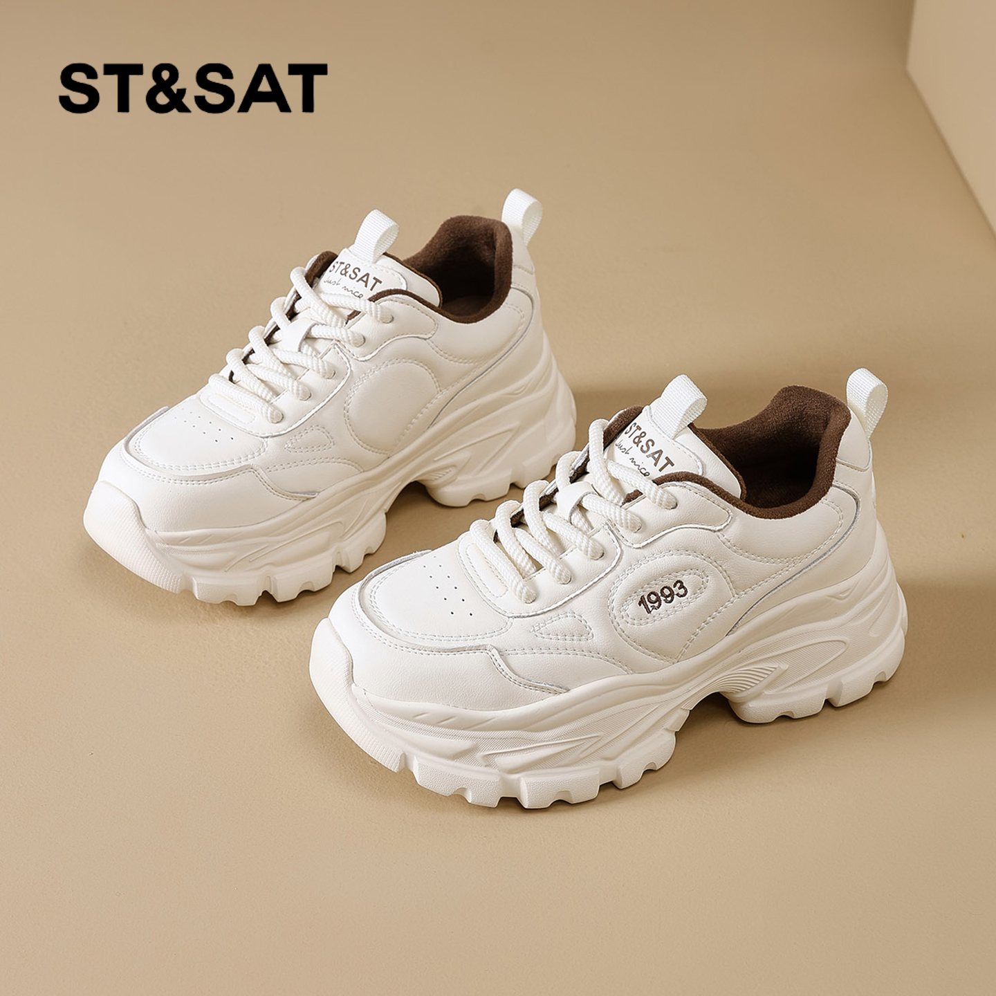 星期六老爹鞋女2025冬季新款女鞋女款爆款鞋子厚底白色加绒运动鞋