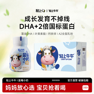 轻上DHA儿童成长早餐奶钙铁锌叶黄素酯蓝莓草莓牛奶饮品小瓶整箱