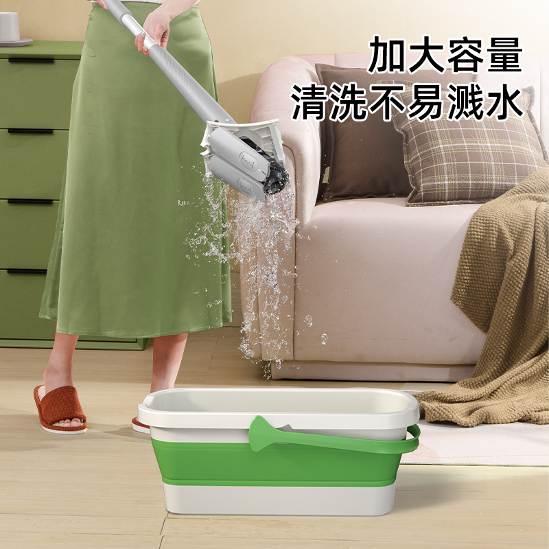 拖把桶长方形可折叠平板家用洗拖B把的桶手提水桶洗涮盆拖地拖布