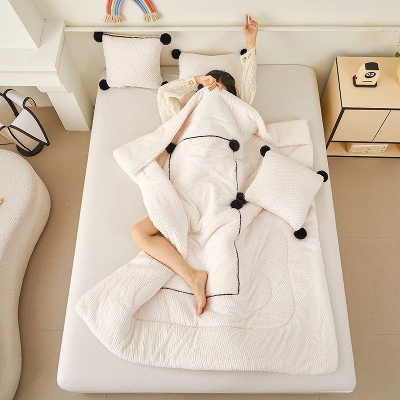 冬季加厚抱枕被子两用纯色办公室午睡枕头毯子二合一车载靠垫简约,居家布艺,抱枕被,淘宝优惠券,粉丝福利购,淘宝优惠卷
