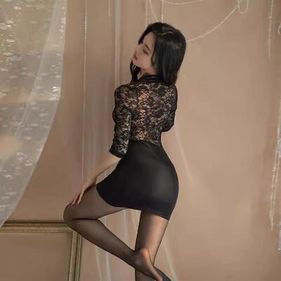 内衣女紧身御姐性感包臀短裙黑蕾