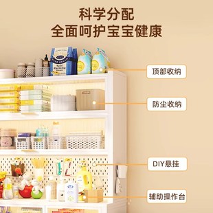 婴儿喂养台收纳柜宝宝用品置物架落地多层多功能大容量整理储物柜