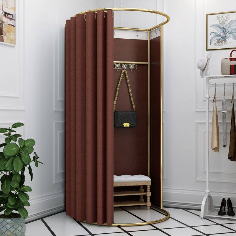 服装店商场门帘布试衣间简易移动换衣间临时可拆卸展示架子更衣室