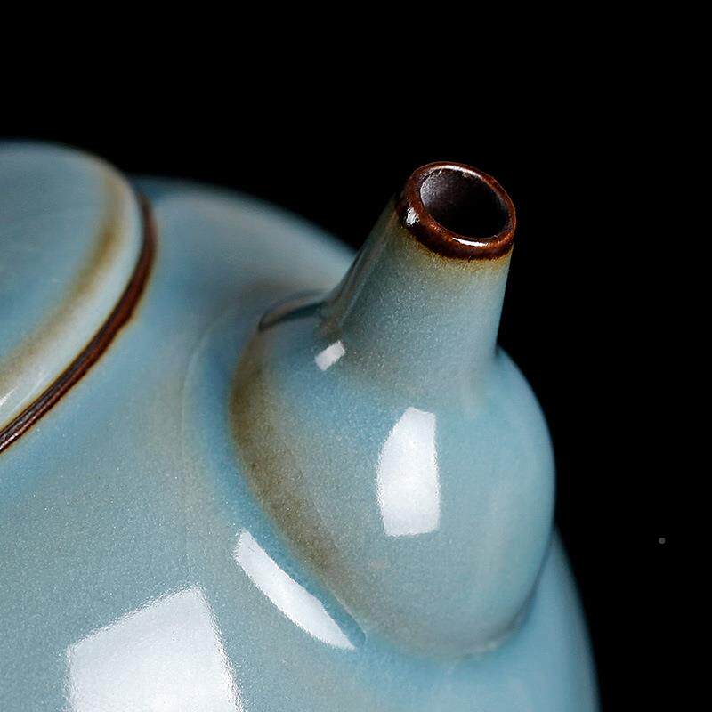 汝窑西壶茶壶瓷紫砂家复古手工功夫汝用汝窑西园瓷施可养茶具泡茶