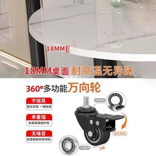 型叠餐桌折家用小户可动YYJ多功能移大圆桌客厅圆形吃饭桌子跨境