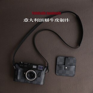 徕卡M11 棋盘格手作真皮皮套保护套底座相机包背带 M10